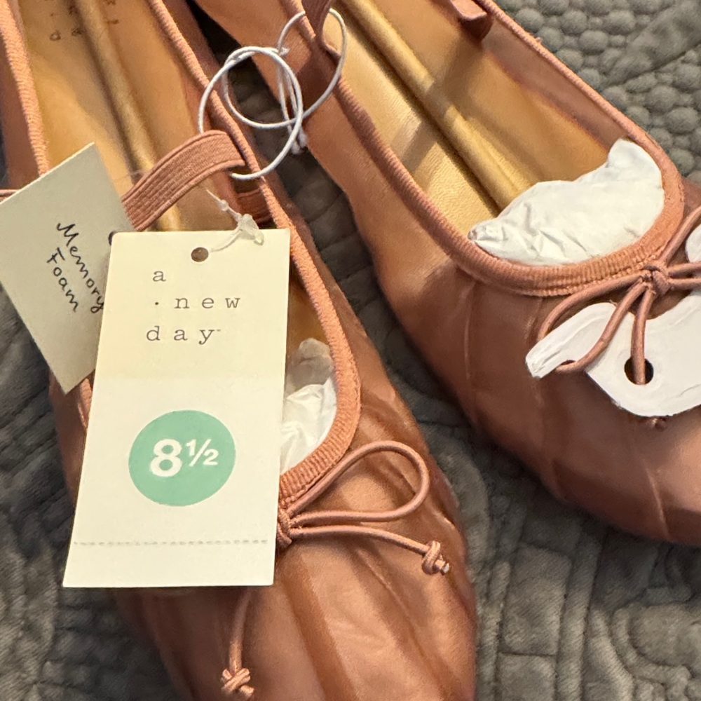 A New Day Pink Mesh Ballet Flats with Bow NWT - Picture 8 of 9
